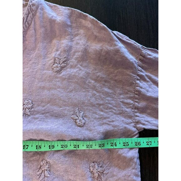Coldwater Creek Embroidered Linen Tunic In Lavender Size PXL - Picture 8 of 9